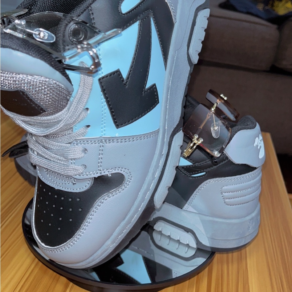 Off-White Out-Off Office Gray & Black & sky blue Sneakers - Picture 6 of 10